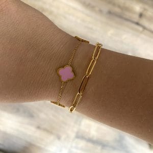 shop armband goud roze