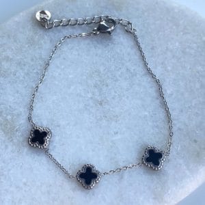 Armband lucky zilver/zwart