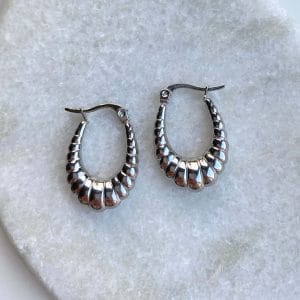 Oorbellen baguette zilver