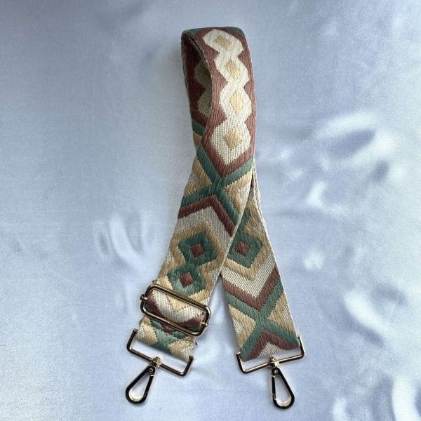 Bag strap oudroze/beige/groen