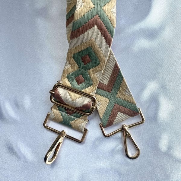 Bag strap oudroze/beige/groen