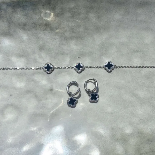 Lucky sieradenset zilver/zwart