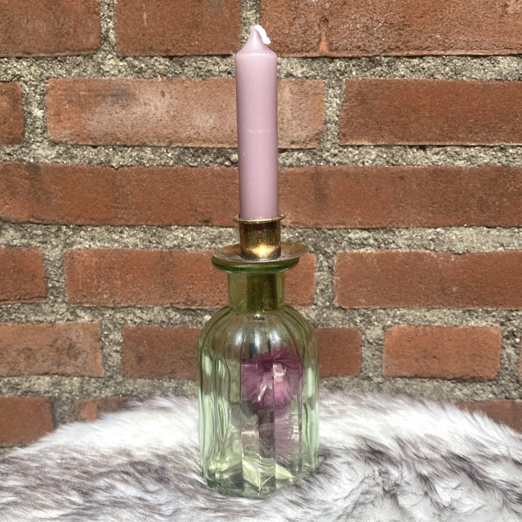 Kaarsenhouder ribbel groen