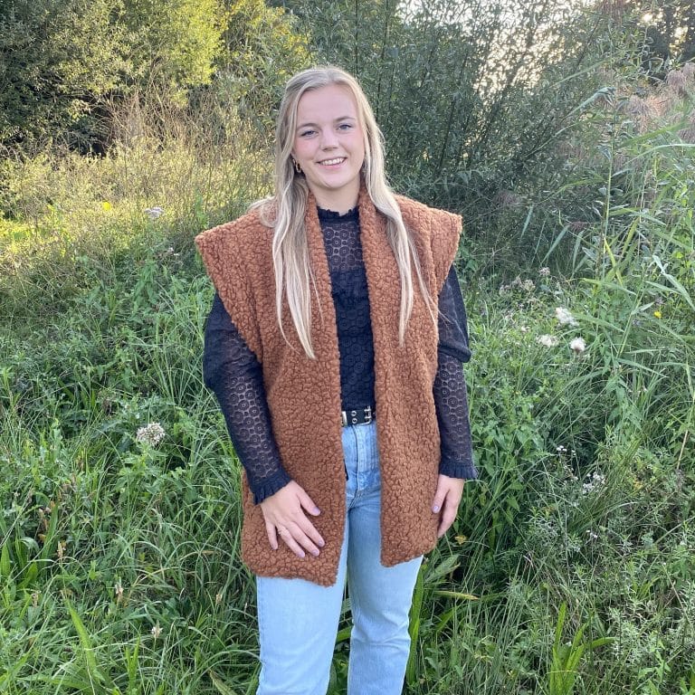 Teddy gilet bruin