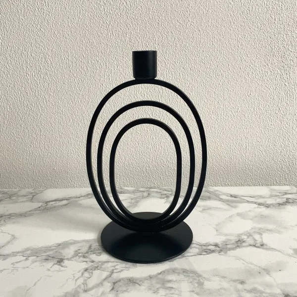 Kaarsenhouder wave zwart