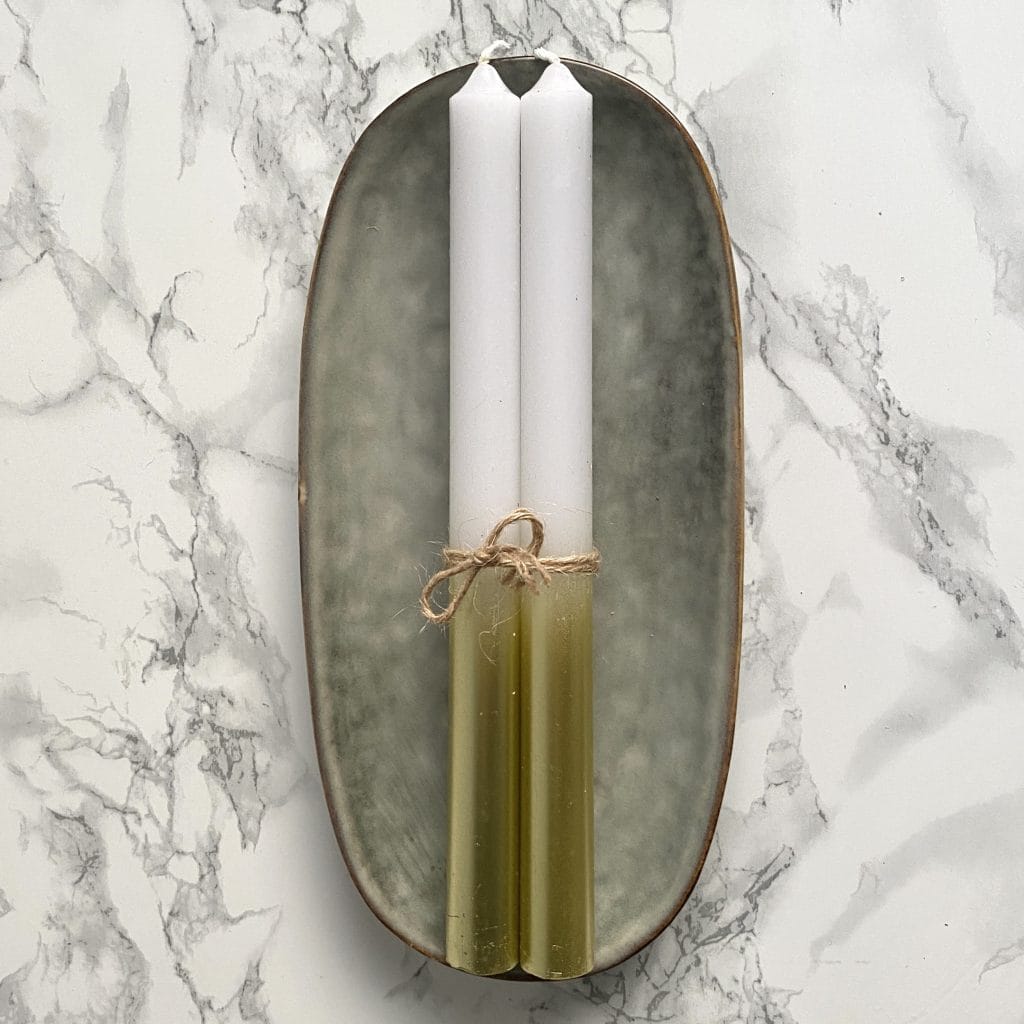 Kaarsenset wit/goud 2 stuks