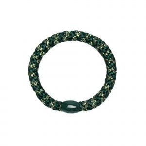 Haarelastiek/armband groen glitter