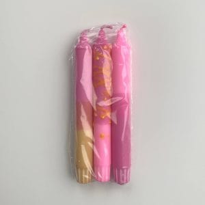Kaarsenset roze/goud
