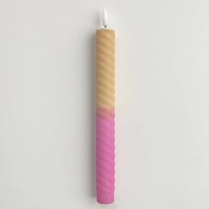 Led kaars dip dye beige/roze