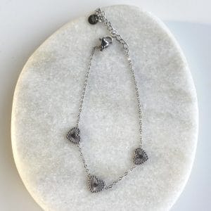 Armband hartjes zilver