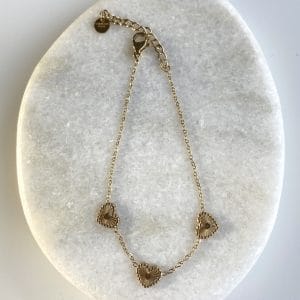 Armband hartjes goud