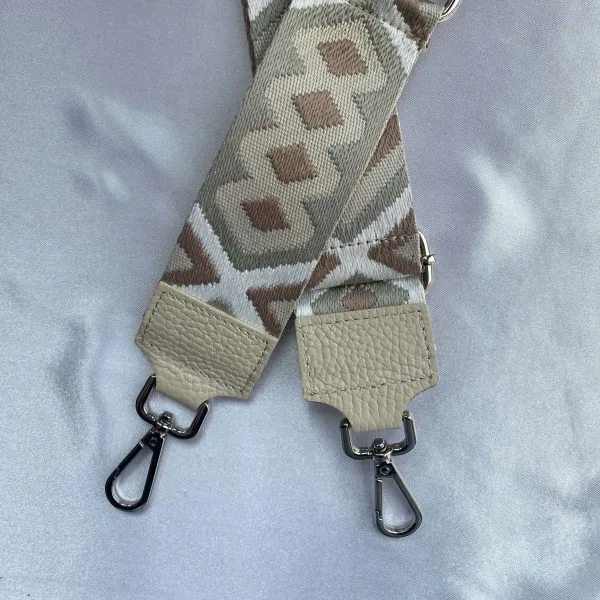 Bag strap print beige/oudroze/grijs/zilver