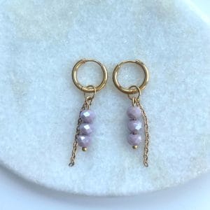 Oorbellen party lila/goud