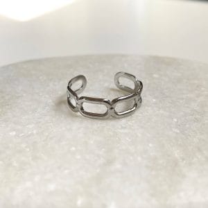 Ring schakel - zilver