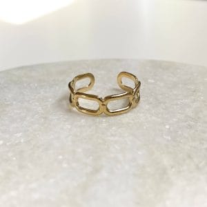 Ring schakel - goud