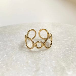 Ring open rondjes - goud