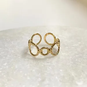 Ring open rondjes - goud