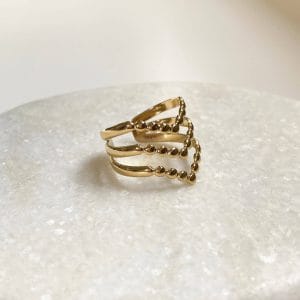 Ring 3 laags hoek - goud