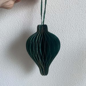 Papieren kersthanger groen/goud