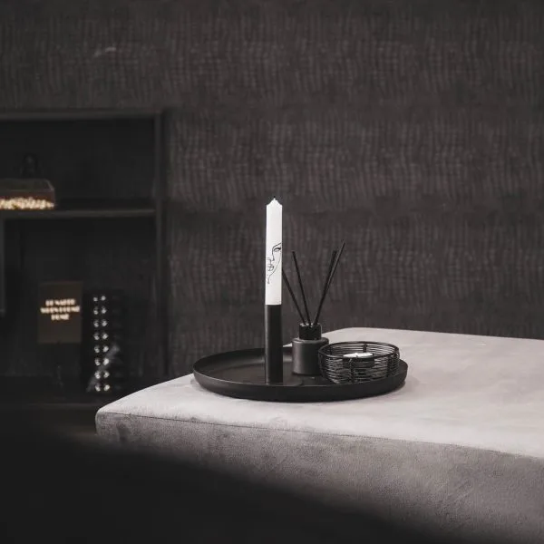 Kaarsen met gezicht wit/zwart 2 stuks