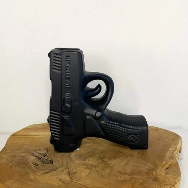 Kaarsenhouder pistool zwart
