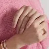 Ring vintage met bloem - goud/paars