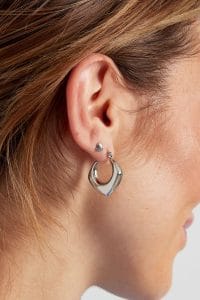 Oorbellen asymmetrisch met hoek - zilver