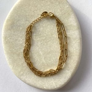 Armband vier laagjes - goud