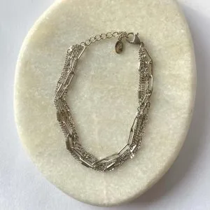 Armband vier laagjes - zilver