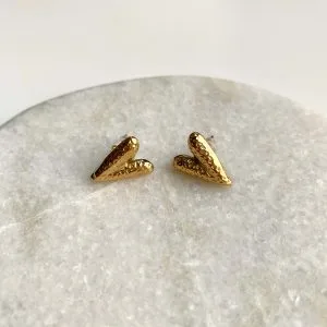 Studs hart met printje - goud