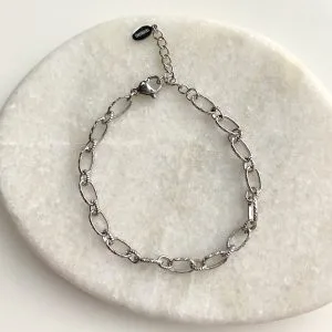 Subtiele schakelarmband - zilver