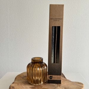 Kaarsenhouder met kaarsen goud spray/zwart