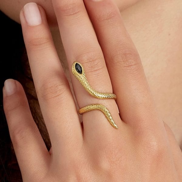 Zilveren ring slang vorm 1