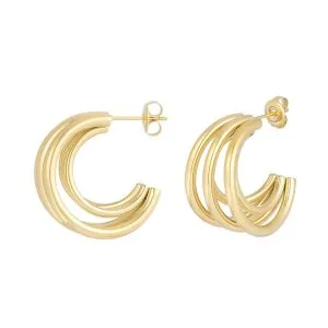 Gouden dubbele oorbellen met een twist