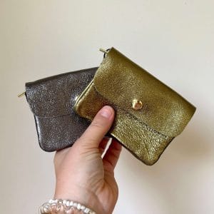 Portemonnee klein metallic groen 1