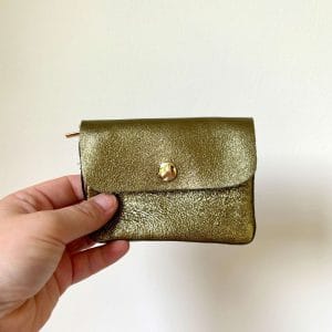 Portemonnee klein metallic groen