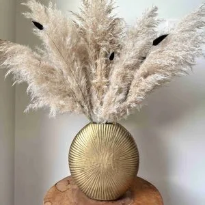 Gouden rond/ovalen vaas met print