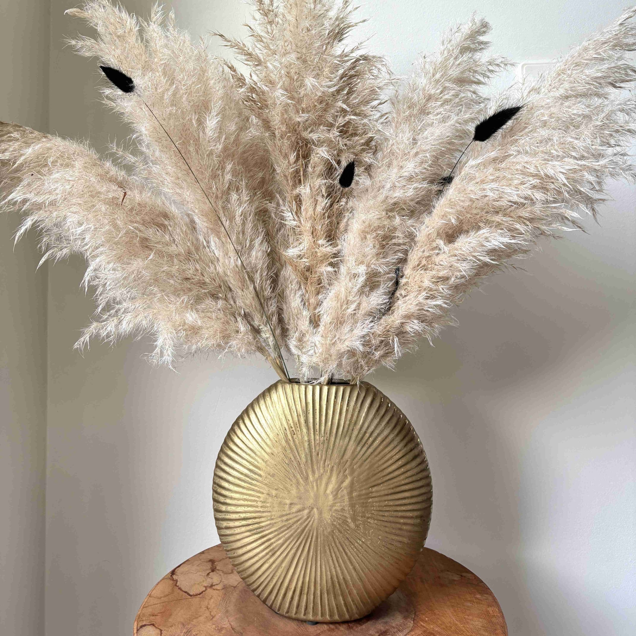 Gouden rond/ovalen vaas met print