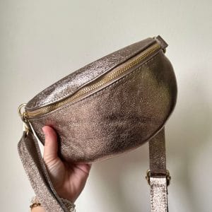 Tas Lina metallic bruin goud/goud