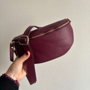 Tas Lina leer bordeauxrood goud