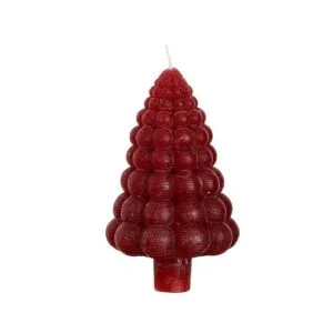 Kerstboom kaars bubbel creme rood