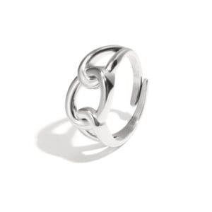 Zilveren ring met knoop detail